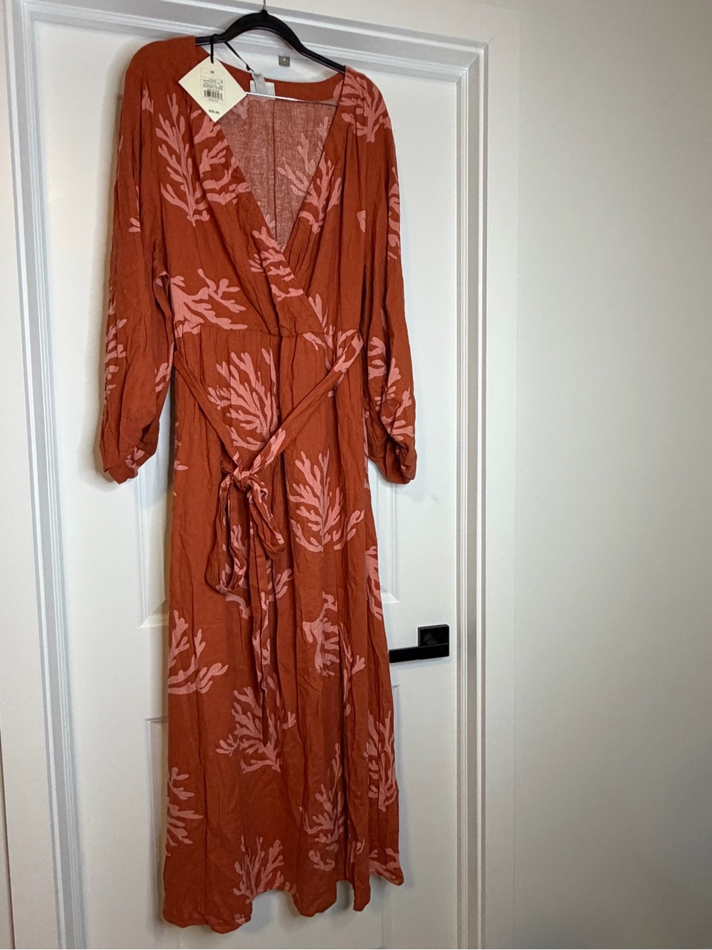 NWT Ava & Viv Rust Coral Wrap Maxi Dress 2X